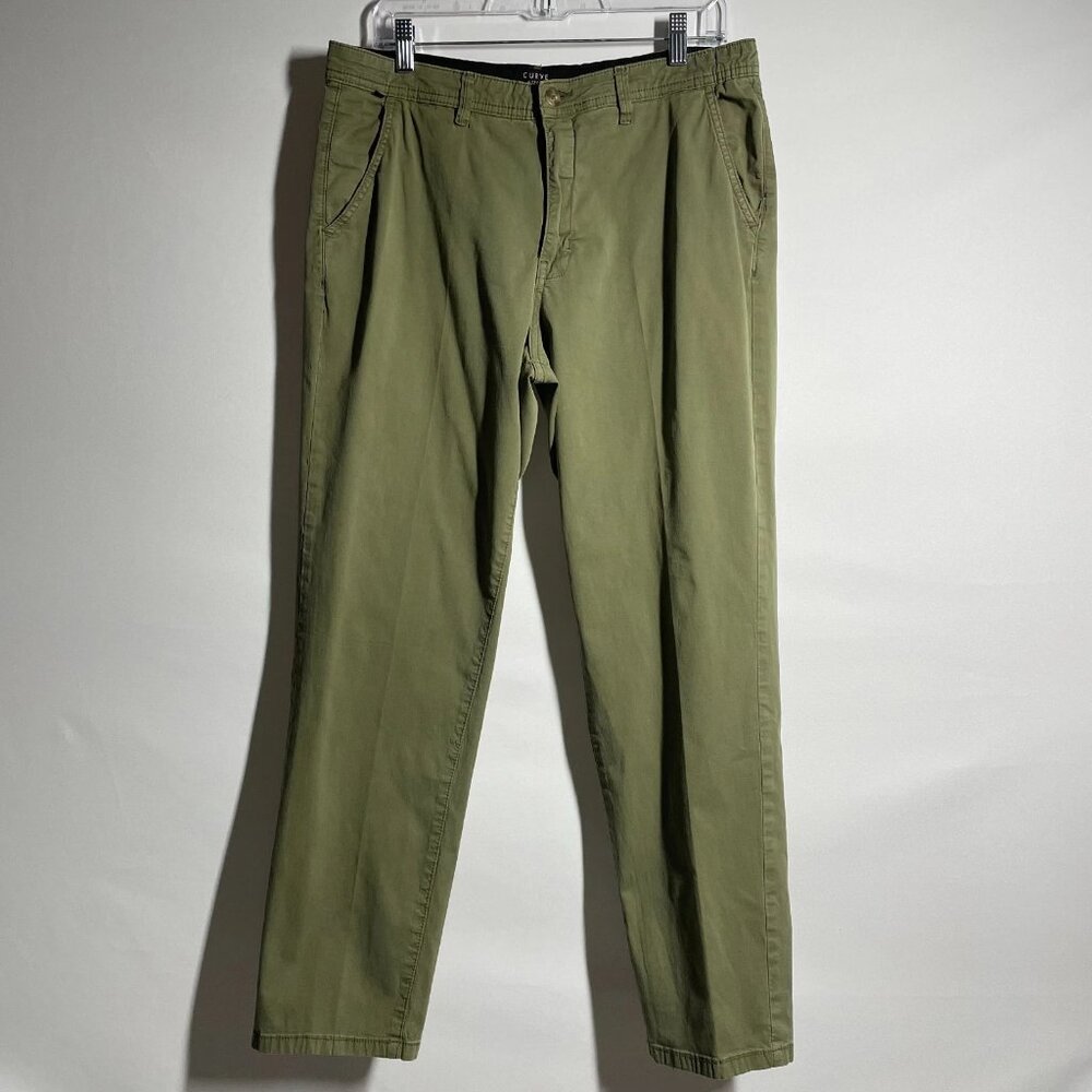 Curvy Apparel Womens Olive Green Straight Leg Classic Comfy Chino Pants Sz 12/31